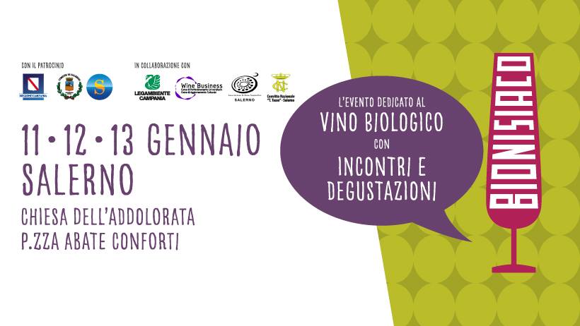 Bionisiaco 2019 Salerno evento vino biologico 11 13 gennaio