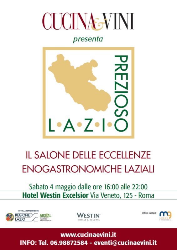 Lazio Prezioso 2019 sabato 4 maggio Hotel Westin Excelsior via Veneto Roma
